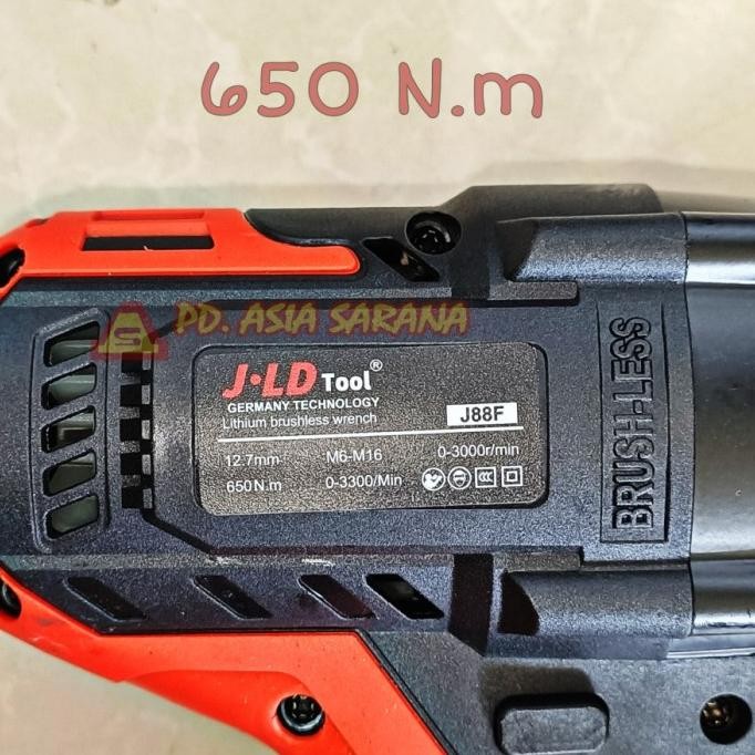cordless impact wrench 650 n.m brushless set jld j88f torsi besar bor buka baut 1482 