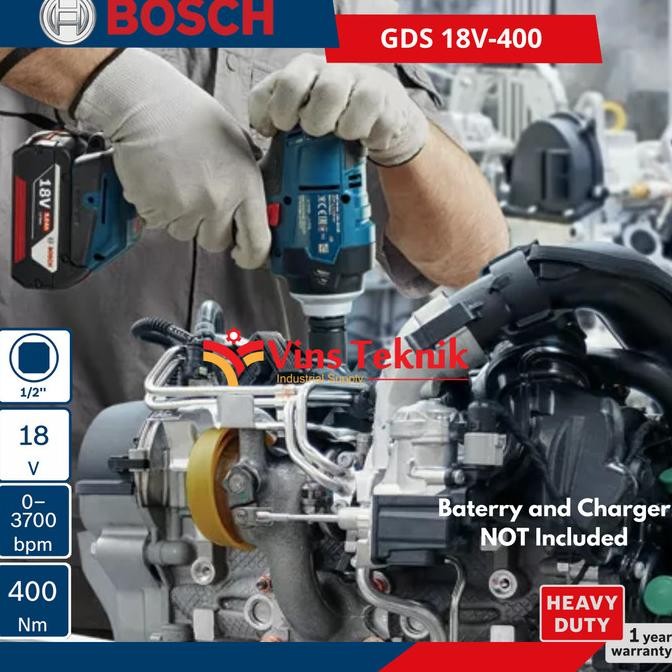 mesin pembuka baut gds 18v-400 impact wrench bosch gds18v-400 unit 