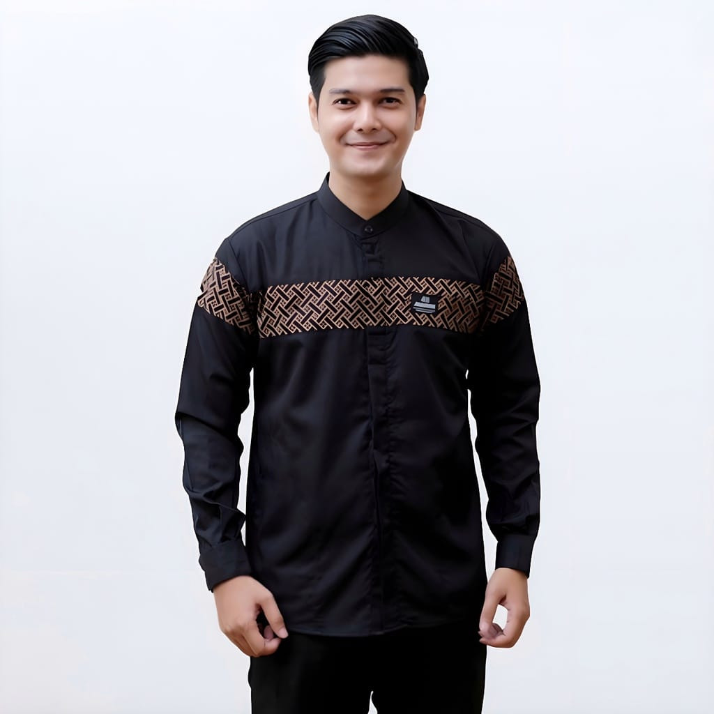 Baju Koko Terbaru 2025 Fashion Pria Atasan Bapak Pengajian Kemeja Polos Cowok Dewasa Hem Qoqo Remaja