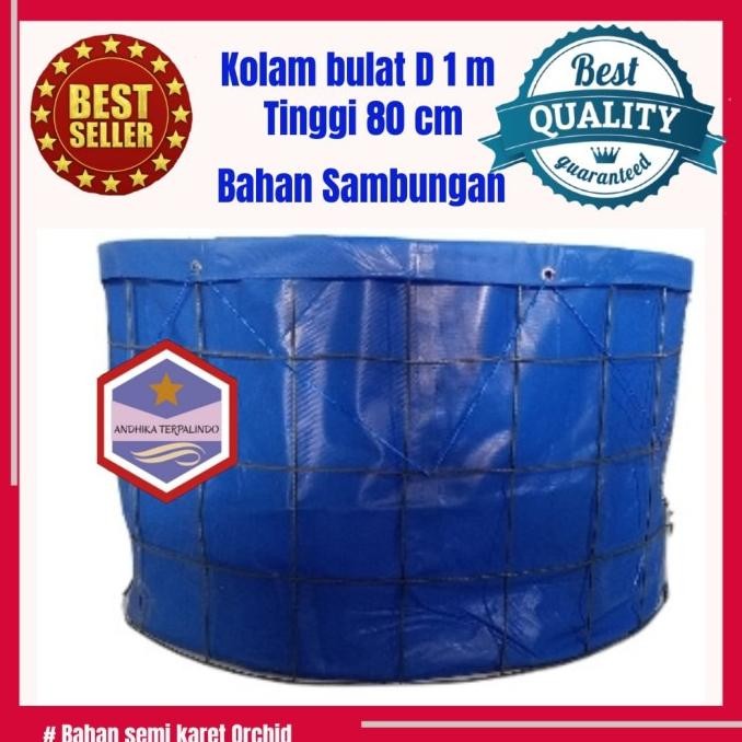 terpal kolam ikan fullset D1T0.6m/ kolam terpal bulat / terpal ikan AS