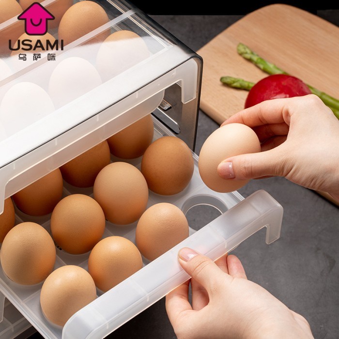 Storage Box Mika Telur 32 Butir - Laci Tempat Telur 2 Susun