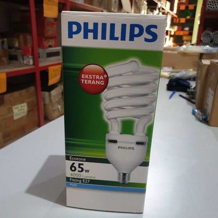 Lampu Spiral Philips Ecotone 65W 65 W 65 Watt Putih Tornado E27