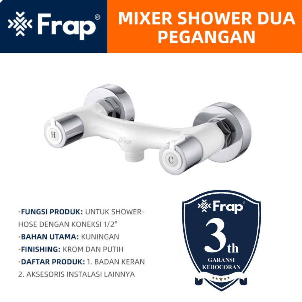 FRAP IF2005 Kran Shower Mixer Air Panas Dingin Dengan Dua Tuas Putar