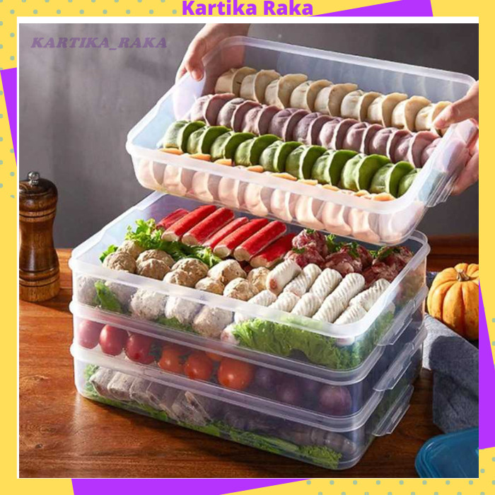 TERUJI Food Container Tempat Wadah Gorengan ada Tutup Kotak Penyimpanan Makan