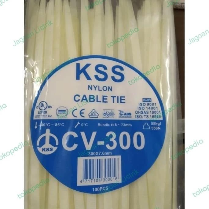 

TERMURAH - Kabel Ties CV 300 KSS 7.6mm Gemuk isi 100 pcs Cable Tie CV300