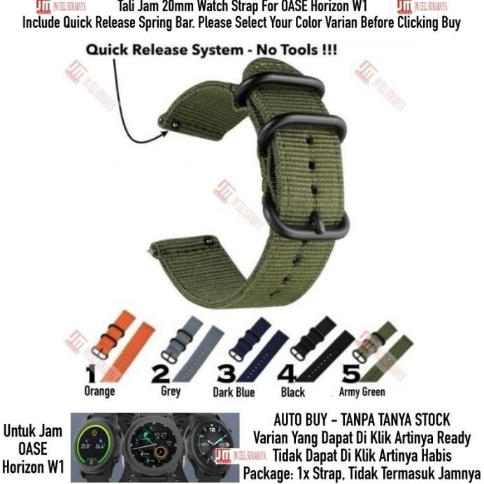 NEW TALI JAM 20MM WATCH STRAP OASE HORIZON W1 - NYLON STITCHING 3