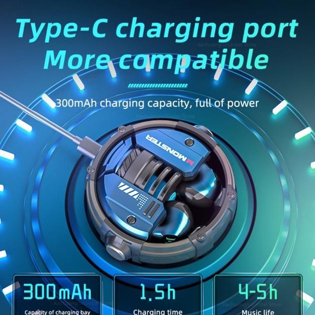 Monster Xkt10 Wireless Bluetooth Earphone Headset Earbuds Tws Gang