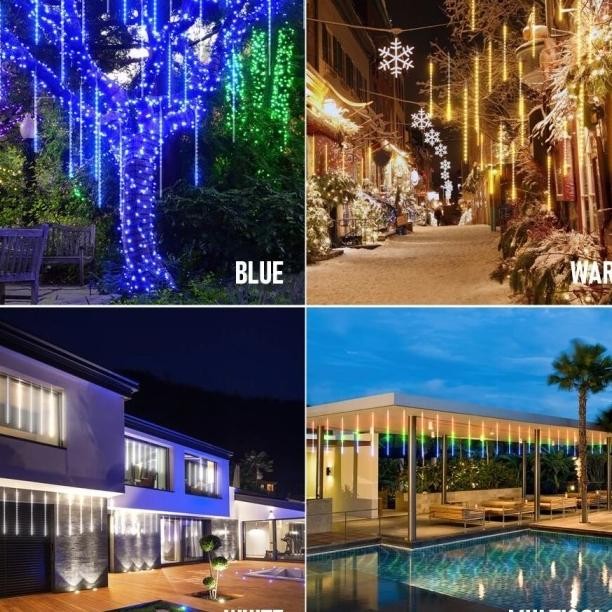 Lampu Hujan Meteor Dekorasi Hias Taman Gantung Led Meteor Rain Light