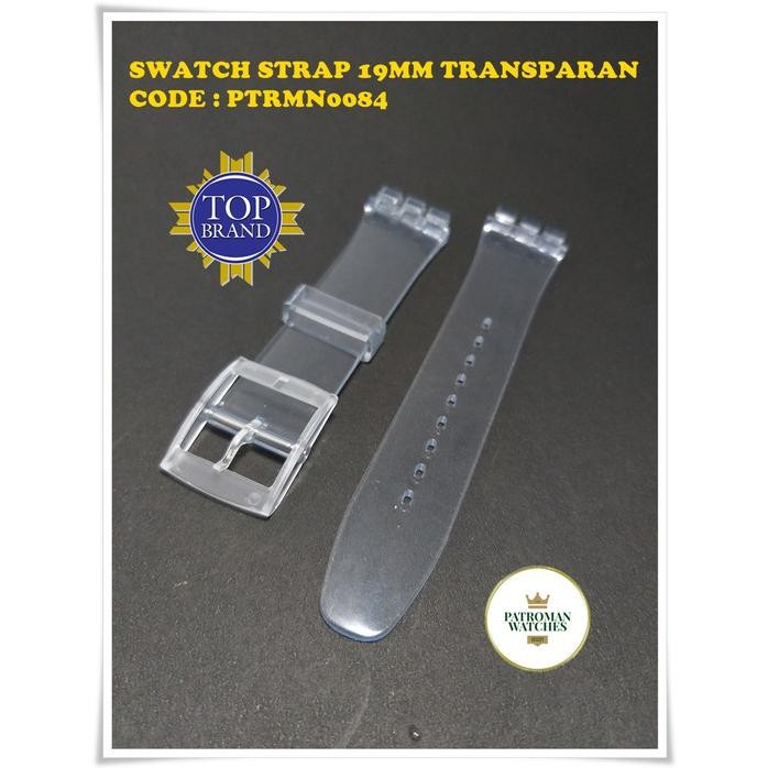 STRAP TALI JAM SWATCH 19 MM TRANSPARAN ORIGINAL OEM