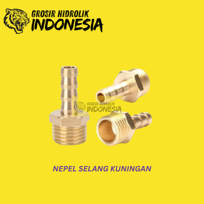 3/8'' x 1/2'' HOSE NEPEL / NEPEL SELANG KUNINGAN DRAT MALE 3/8'' X HOSE 1/2''