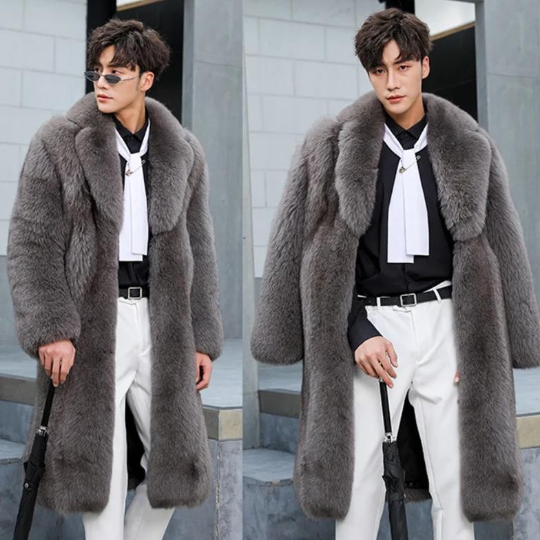 Terjangkau Winter New Men'S Fur Coat Fox Fur Coat Fattening Lamb Fur Coat Warm Casual Windbreaker