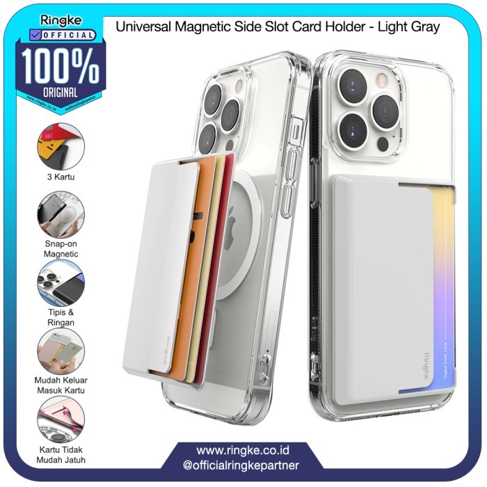 

Sale Ringke Magnetic Card Holder Side Slot Light Gray Tempat Simpan 3 Kartu