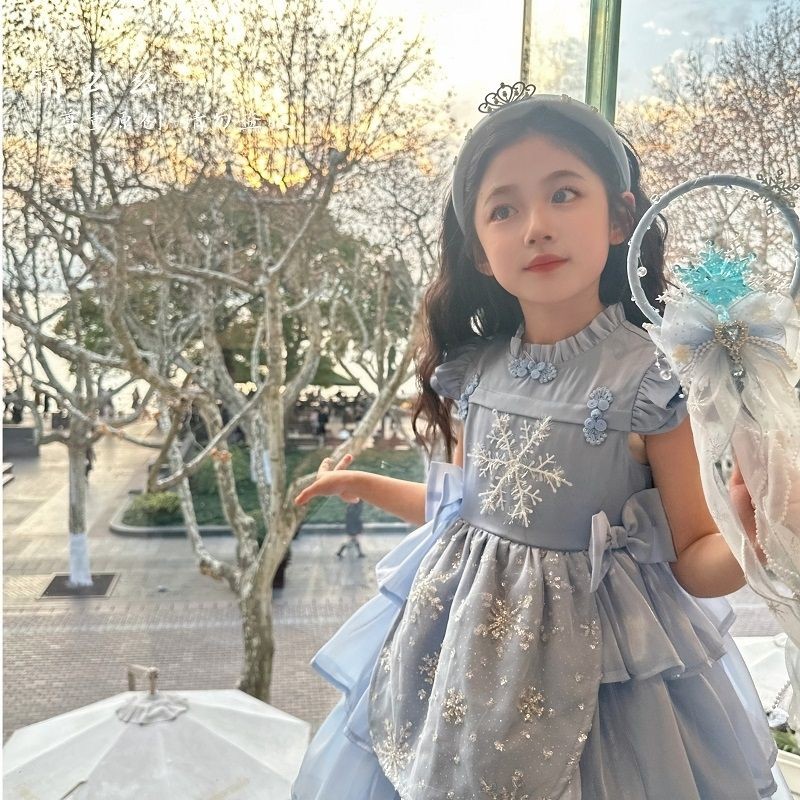 Gaun Putri Anak Perempuan, Baju Elsa Anak Perempuan Super Peri Manis Lolita