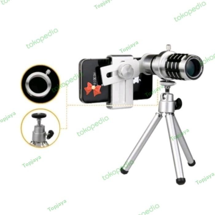 Lensa Telezoom Teleskop Tele Zoom Kamera Hp Telescope Mobile Phone 12X
