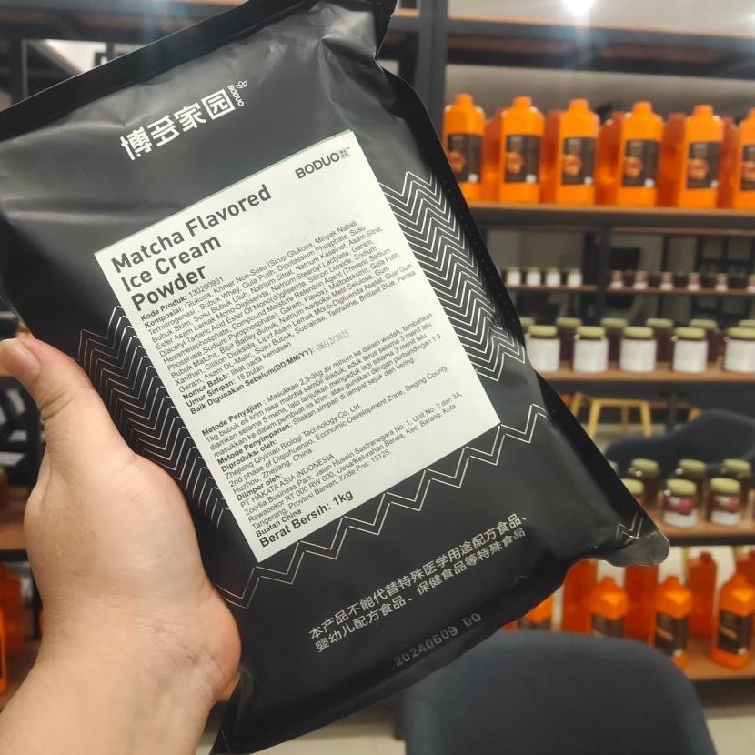 

Boduo Matcha Flavored Ice Cream Powder Soft Icecream Rasa Matcha