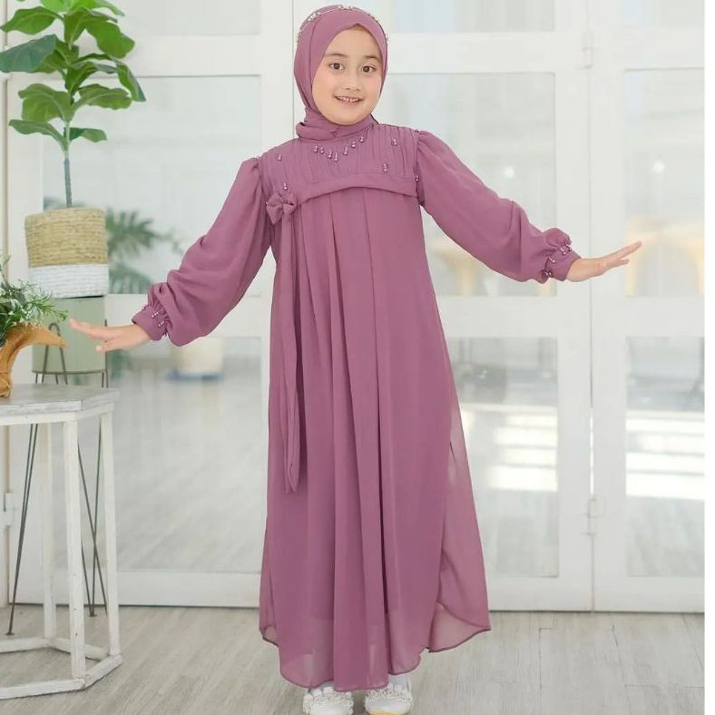 Games2025 Ank Dress Long Import Bju Kurung Malaysia Pesta Baju Muslim Kids Perempuan Gams Korean Sty
