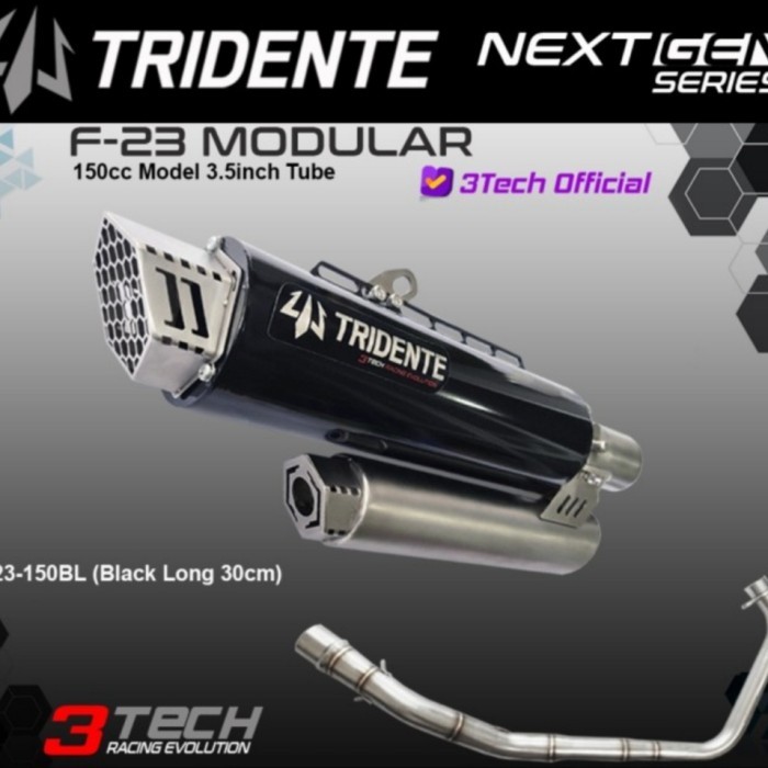 KNALPOT RACING 3 SUARA 3TECH NEXTGEN TRIDENTE F23 FULLSET ORIGINAL