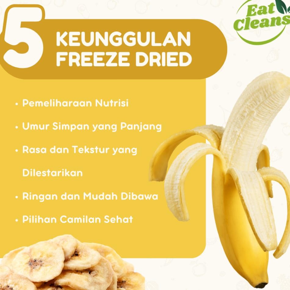 

Keripik Buah Pisang Manis - Freeze Dried Banana - Kripik Pisang Manis - Celan Sehat Kripik Pisang Gurih - Celah Rendah Kal