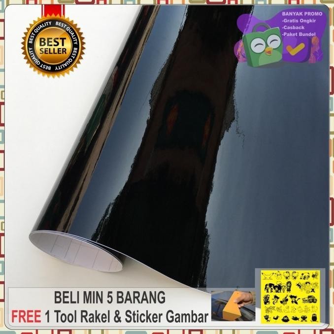 Terlaris Stiker Hitam Glossy/Metalic / Skotlet Hitam Glossy/Metalik