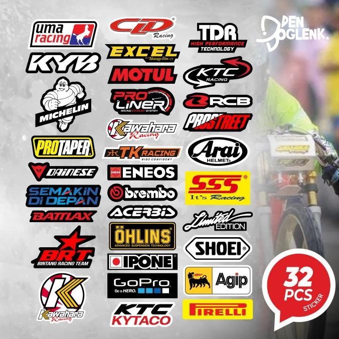 Terlaris Sticker Pack Racing Brand Logo Stiker Sponsor Balap Motor Helm
