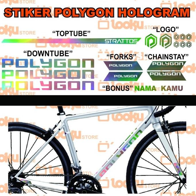 Terlaris Stiker Sticker Polygon Sepeda Strattos Holograme Frame Roadbike