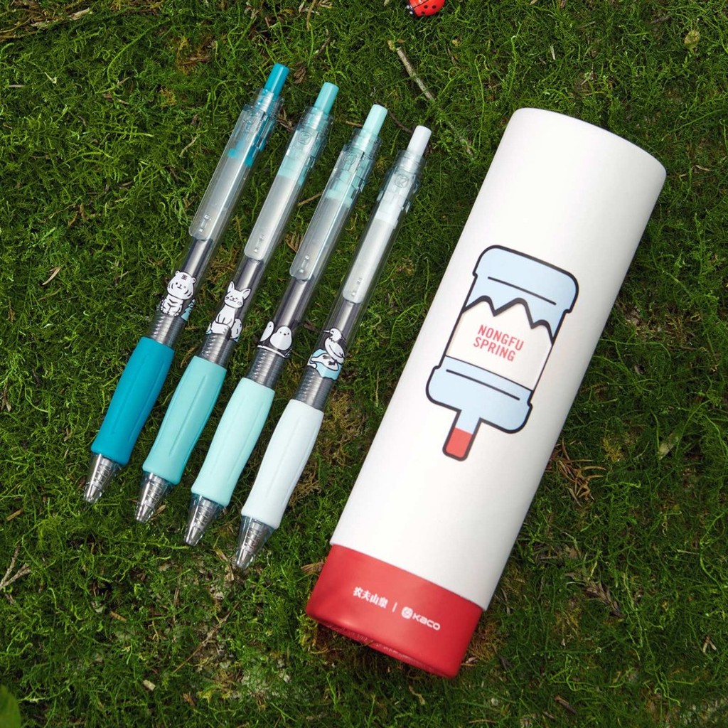 

[Grosir Budi] Kaco Keybo Pulpen Gel Pen Tinta Biru NONGFU SPRING 4 PCS with Refill - KC4