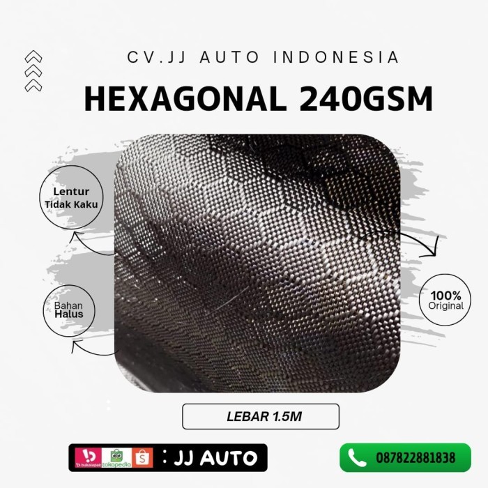 Serat Carbon Fiber Hexagonal