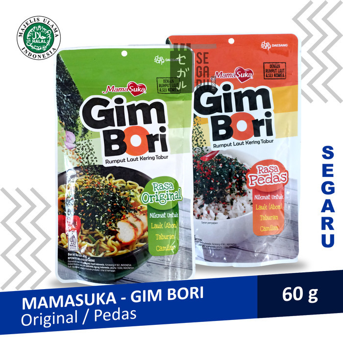

Mamasuka Gim Bori Rumput Laut Kering Tabur Halal 60 Gram