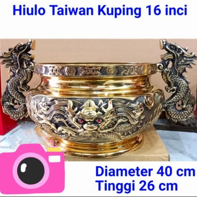 ,,,,,,,] hiolo sianglu logam tembaga taiwan kuping naga uk 16 inch 40 cm gold