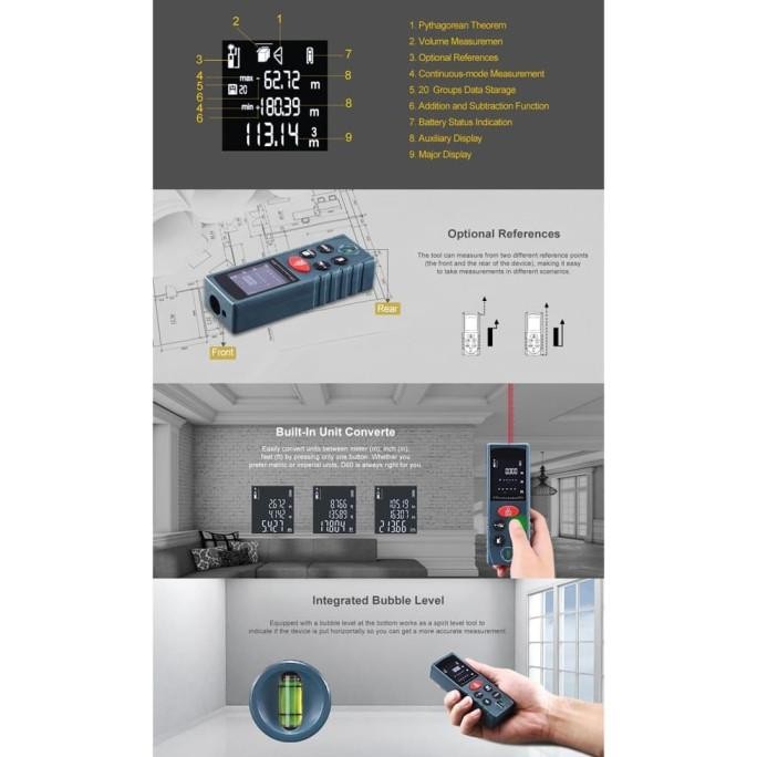 Pengukur Jarak Laser Distance Meter 100M - KXL-D100
