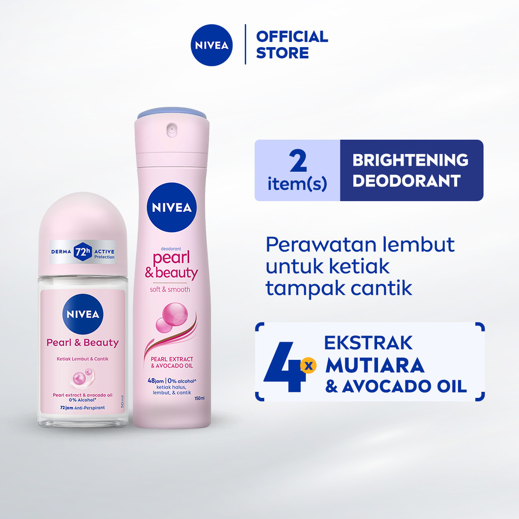 NIVEA Personal Care Deodorant Pearl & Beauty Spray & Roll-On Set
