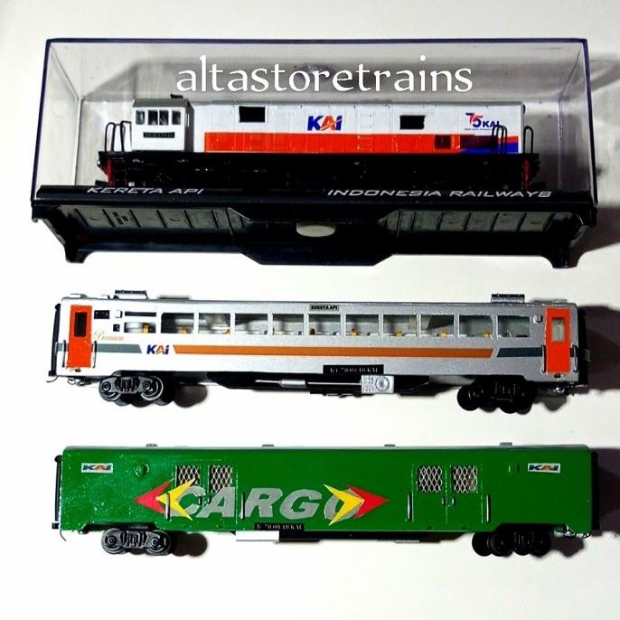 miniatur Kereta api Lokomotif Dan Kereta penumpang