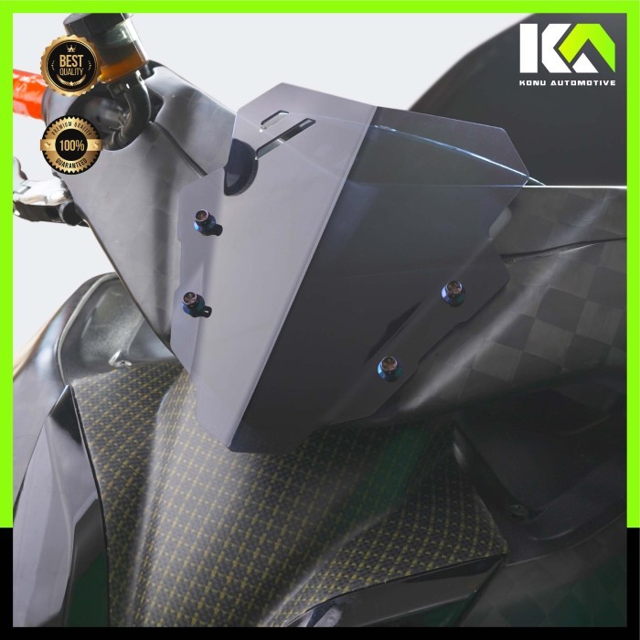 VISOR AEROX 155 HITAM WINDSHIELD TAMENG DEPAN YAMAHA ALL NEW AEROX