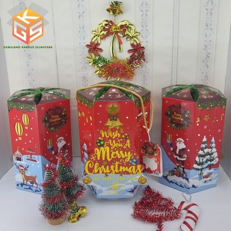 

ton 10pcs box natal [free hang tag] | ukuran 3 toples gr | box christmas | dus natal | dus christmas | box 3 toples gr | box hampers natal | box hampers christmas | box kue kering