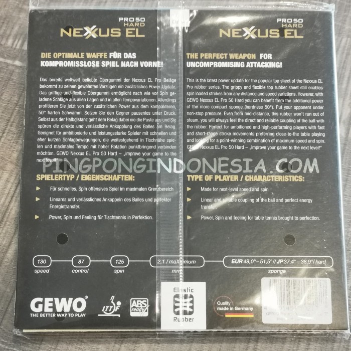 Gewo Nexxus El Pro 50 - Karet Pingpong Tenis Meja Rubber