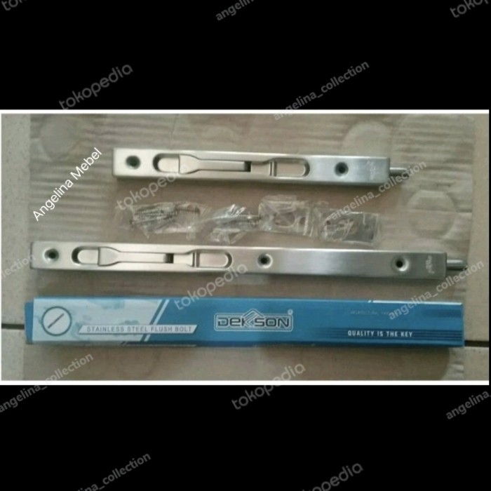 Grendel Tanam/Grendel Pintu Kupu Tarung 8" + 12" Merk DEKSON Stainless