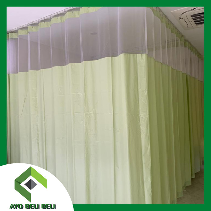 gorden rumah sakit anti darah bahan iconeed warna hijau ukuran custom