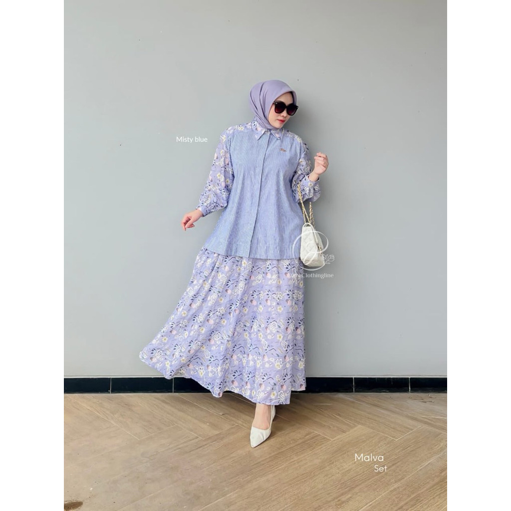 DYN CLOTHINGLINE Malva Set - Setelan Kemeja Rok Bahan Katun Premium