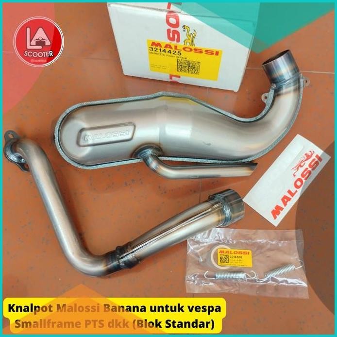 Knalpot Malossi Banana untuk vespa Smallframe PTS dkk (Blok Standar)