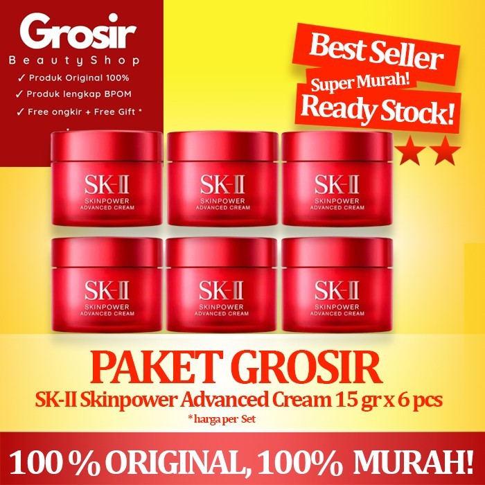 SK-II SKII SK II Paket Grosir Skinpower Advanced Cream 15 gr x 6 pcs