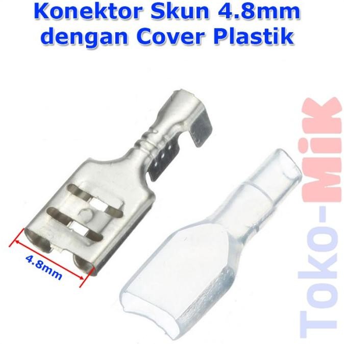 Update KONEKTOR SKUN FEMALE 4.8MM 4.8 MM + PLASTIK COVER / JAKET tokmi99 Murah