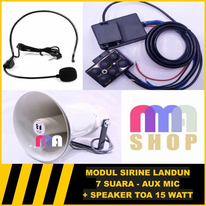 modul sirine polisi patwal landun aux mic 60 watt set toa 15 watt