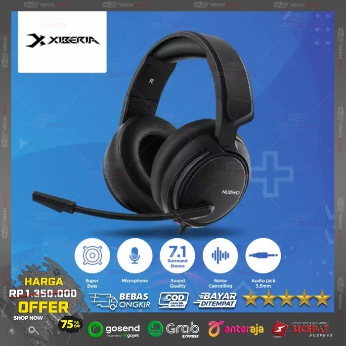 Headset Gaming Xiberia Nubwo N12 Casque Bass Setereo 7.1 Headphone MIC