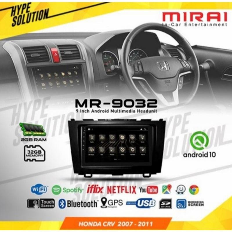 Head Unit Android 9 Inch Honda Crv Mirai 9032 Cp