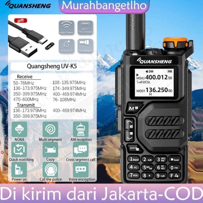 Murah Dual Band Walkie Talkie HT Quansheng UV-K5 UV K5 5 Watt