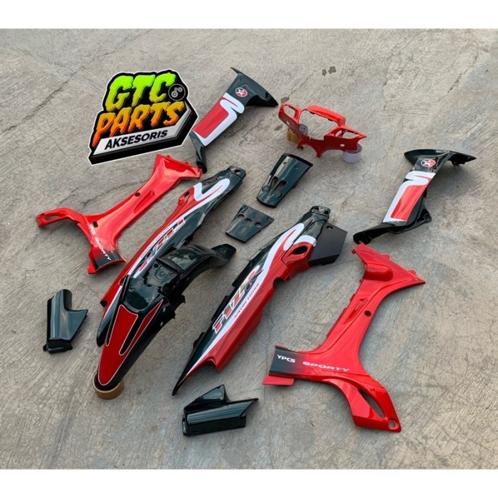 Paket Cover Body Yamaha Fizr F1Zr Caltex Hijau Merah Full Set Halus