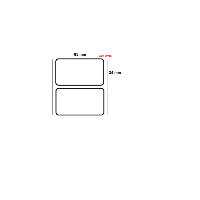 

Yupo 63x34mm 1 Line 1000pcs Gap 2mm, Core 1 inchi