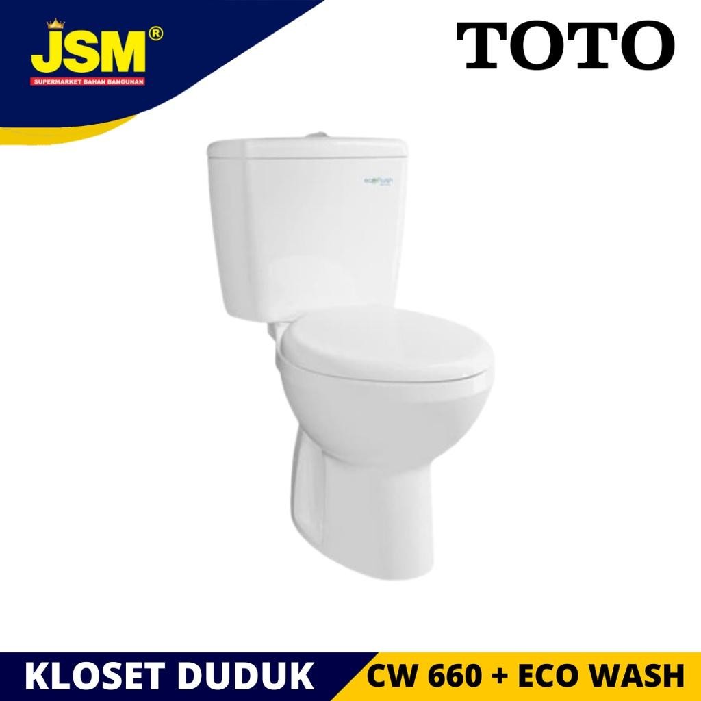 Toto Kloset Closet Duduk Dual Flush Cw660Nj + Eco Washer Putih