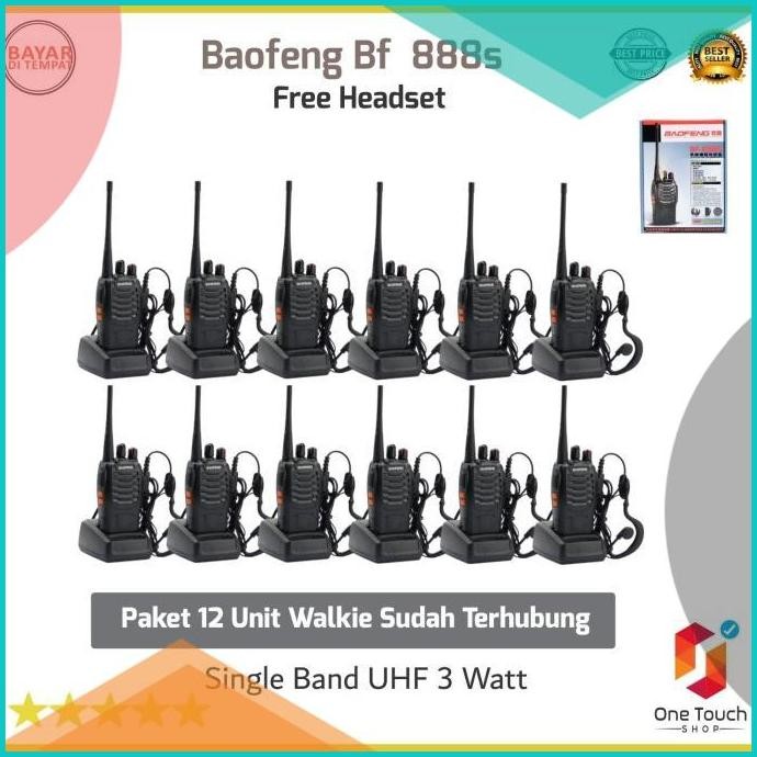Paket 12 Pcs Radio HT Walkie Talkie Baofeng BF 888s Terkoneksi 11OKTZ4