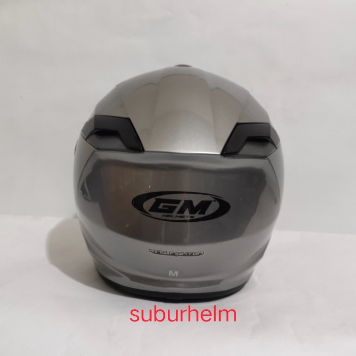 HELM GM KING FIGHTER SOLID DARK GREY HALF FACE ORIGINAL GM